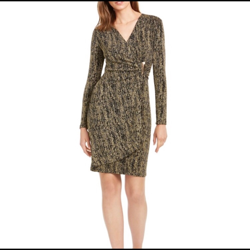 Calvin Klein long sleeve wrap dress
